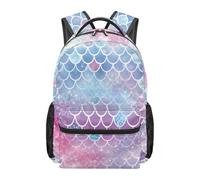 boiszeda Sac à dos motif sirène grande capacité élèves sac à dos pour ordinateur portable rose et violet backpack esthétique idéal pour la rentrée scolaire les voyages et le quotidien