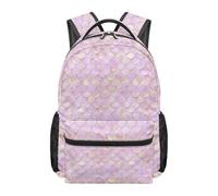boiszeda Sac à dos motif sirène grande capacité élèves sac à dos pour ordinateur portable rose et violet backpack esthétique idéal pour la rentrée scolaire les voyages et le quotidien