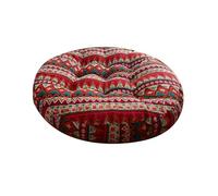 boiszeda Style Boho Ethnique Coussin Rond Épais en Coton Lin,Yoga Méditation Taille Plus Coussin