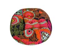 boiszeda Style Boho Ethnique Coussin Rond Épais en Coton Lin,Yoga Méditation Taille Plus Coussin