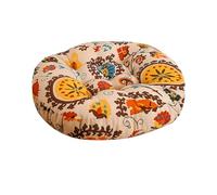 boiszeda Style Boho Ethnique Coussin Rond Épais en Coton Lin,Yoga Méditation Taille Plus Coussin