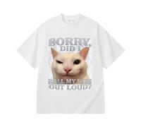 boiszeda T-Shirt drôle avec Un Chat Qui Dit Désolé J'Ai roulé des Yeux trop Fort Mème Goofy Ahh Silly Cats T-Shirt Graphique pour Hommes Femmes et Adolescents