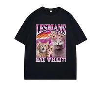boiszeda T-Shirt drôle Lesbiennes, Vous Mangez Quoi ?! Blague Mème Farce Nouveauté Graphique T-Shirts pour Femmes et Hommes