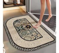 boiszeda Tapis De Bain Antiderapant Tapis Diatomite Diatomite Absorbeur Rapide D’Eau Résistant Aux Taches Semelle Caoutchouc Anti-Dérapante Motif Stylé pour Salle De Bain Cuisine Seuil