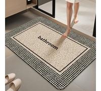 boiszeda Tapis De Bain Antiderapant Tapis Diatomite Diatomite Absorbeur Rapide D’Eau Résistant Aux Taches Semelle Caoutchouc Anti-Dérapante Motif Stylé pour Salle De Bain Cuisine Seuil