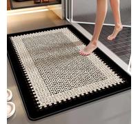 boiszeda Tapis De Bain Antiderapant Tapis Diatomite Diatomite Absorbeur Rapide D’Eau Résistant Aux Taches Semelle Caoutchouc Anti-Dérapante Motif Stylé pour Salle De Bain Cuisine Seuil