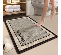 boiszeda Tapis De Bain Antiderapant Tapis Diatomite Diatomite Absorbeur Rapide D’Eau Résistant Aux Taches Semelle Caoutchouc Anti-Dérapante Motif Stylé pour Salle De Bain Cuisine Seuil