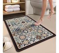 boiszeda Tapis De Bain Antiderapant Tapis Diatomite Diatomite Absorbeur Rapide D’Eau Résistant Aux Taches Semelle Caoutchouc Anti-Dérapante Motif Stylé pour Salle De Bain Cuisine Seuil