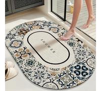 boiszeda Tapis De Bain Antiderapant Tapis Diatomite Diatomite Absorbeur Rapide D’Eau Résistant Aux Taches Semelle Caoutchouc Anti-Dérapante Motif Stylé pour Salle De Bain Cuisine Seuil