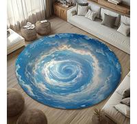 boiszeda Tapis Rond 3D Trompe l'Œil avec Effet de Trou Réaliste en Velours Cristal Doux Antidérapant à Dos à Picots Lavable pour Salon Chambre Entrée Salle de Bain