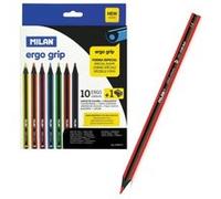 MILAN Coffret de 10 crayons de couleur 07229110 Ergo Blanc Petit
