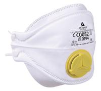 BOITE 10 DEMI-MASQUES JETABLES FFP2 PLIABLES 4 VOLETS AVEC VALVE DELTA PLUS - M1205VC TU