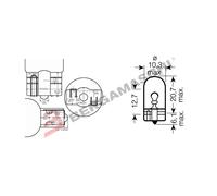Ampoule secondaire OSRAM W2W 12V, 2W, 10 pièce