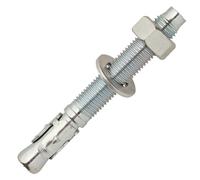 Boîte 100 Goujons d'ancrage acier zingué M8x115x65mm SCELL-IT, Écrou et rondelle montés, Douille en 3 éléments, Acier haute résistance, Extrémité avec chanfrein protégeant le filetage lors de la pose