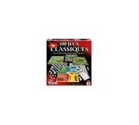 Boite 100 Jeux de societe classiques dont Yam 3 Plateaux reversibles des pions bloc de marque regles Enfants et Adultes