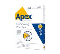 Fellowes Apex Pochette De Plastification A4 75-80 Microns Format A4 Pack De 100 Feuilles Plastifieuse A4 Finition Brillante Haute Qualité Finition Professionnelle Utilisation Occasionnelle