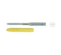 Boîte 100 Vis top roc PVC 6x150 ING FIXATIONS - Filetage 45 mm - Capuchons blancs/chevilles - A430180
