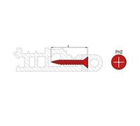 Scell-it Vis PVC PLAST PVCPB42045 – boîte 1000, 4.2x45 mm, tête fraisée 120°, PH2, acier zingué
