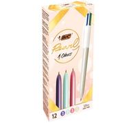 Boîte 12 stylos 4 couleurs Pearl assortis