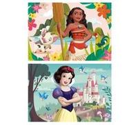 Boite 2 Puzzle Disney Princesses Vaiana Et Blanche Neige 2 X 50 Pieces - Puzzles Bois Fille 5 Ans, Super Qualite - Set Puzzle Classic + Carte