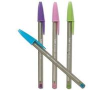 BIC Stylo bille Cristal - Boîte de 20 stylos couleurs pastel - Pointe large 1,6 mm