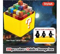 Boîte 200 cubes magnétiques avec 10 figurines aléatoires et coffret de rangement inspiré de Minecraft cube de 2 CM²