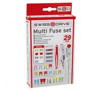 Boîte 27 Fusibles Auto SWISS DRIVE 2A à 75A avec Pince et Testeur 12V - Kit Complet Indispensable pour Véhicule