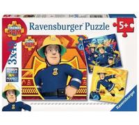 Boite 3 Puzzles 49 Pieces Intervention De Sam Le Pompier - Heros Dessin Anime, Secours - Set Puzzle Premium Enfant + Carte