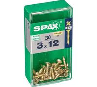 BOÎTE 30 pièces VIS BOIS SPAX CAB. PLAT YELLOX 3,0x12mm SPAX
