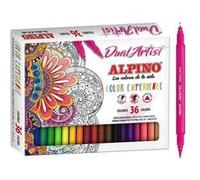 Alpino Feutres double pointe Mandala G – Boîte 36