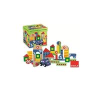 Goula Boîte 40 Blocs Construction + voiture Multicolore G