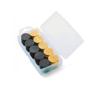 Boite 40 pions Dames en Bois (20 Noirs, 20 naturels) - Accessoires, Pieces - Jeu de Societe Traditionnel avec Carte Offerte