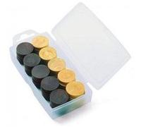 Boite 40 pions dames en bois (20 noirs, 20 naturels) - Accessoires, pieces - Jeu de societe traditionnel - Jeujura