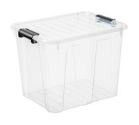 Boîte 40L avec couvercle transparente gris Home Box Plast Team