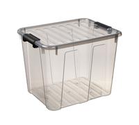 Boîte 40L avec couvercle transparente gris Home Box Plast Team