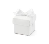 boîte 5.2x5.2x5.2 cm blanche avec noeud 10pcs | PUDP6