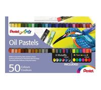 Pentel Pastels à l'huile PHN - Lot de 50 couleurs assorties, métallisé et néon