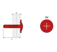 Boîte 500 Vis autoperceuse tête ronde large zingué SCELL-IT - PH2 - 4.2 x 25 mm -TRLC42025 Zingué G