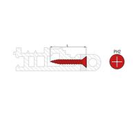 Boîte 500 Vis PVC PLAST tête fraisée 120° acier zingué SCELL-IT - 4.2x55 mm - PH2 - PVCPB42055