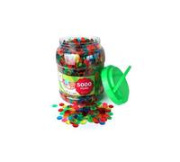 Boite 5000 Pions De Marquage Loto 15 Mm, Vert/Rouge/Bleu/Orange/Rose - Jetons Pour Carton Grille - Set Accessoire Jeu Bingo Et Carte