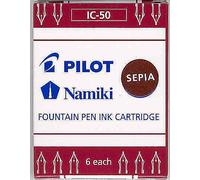 Boite 6 cartouches encre PILOT NAMIKI pour stylo CAPLESS plume IC-50 couleur SEPIA
