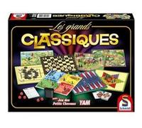 Boite 80 jeux de societe classiques - 4 plateaux reversible pions bloc yam des cartes - famille enfants - set multi jeux et carte
