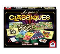 Boite 80 Jeux De Societe Classiques - 4 Plateaux Reversible, Pions, Bloc Yam, Des, Cartes - Famille, Enfants - Set Multi Jeux Et Carte