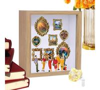 Boîte à à mémoire, vitrine de Silhouette familiale, Cadre Photo de qualité supérieure pour Un Rangement en Profondeur, Organiseur de Souvenirs avec façade en Verre, Cadre décoratif de Style Mode