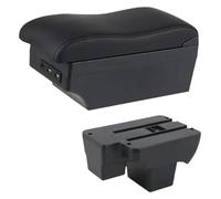 Boîte À Accoudoir De Console Voiture Pour VW Pour Polo 2019-2024 Accoudoir Voiture Boîte Rangement Interface USB Console Centrale(E2 Black Line)