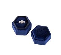 Boîte À Alliance Boîte à bagues fente unique for fiançailles, souvenir de mariage, présentoir bijoux photo mariée, rangement(Dark blue)
