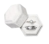 Boîte À Alliance Boîte À Bijoux Hexagonale, Alliances, For La Décoration De Maison, Du Salon, Bureau, For Une Demande En Mariage Ou Des Fiançailles(WHITE)