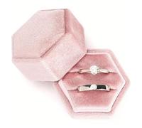 Boîte À Alliance Boîte À Bijoux Hexagonale, Alliances, For La Décoration De Maison, Du Salon, Bureau, For Une Demande En Mariage Ou Des Fiançailles(Pink)