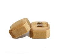 BoîTe à Alliances Boîte À Bijoux De Mariage Octogonale Carrée/hexagonale Avec Couvercle Amovible, Rangement For Double Bague, Présentation For Bagues(1yellow)