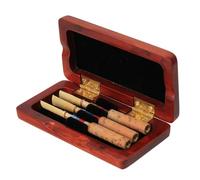 Boîte à Anches Étui à anches de hautbois en bois pouvant contenir 3/6/10 pièces protecteur d'anches avec velours doux rouge(Holds 3PCS)